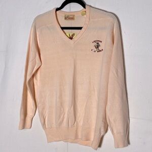 Vintage Lady Phoenix Sportswear Orange Lakewood Golf World V Neck Sweater M